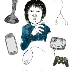 ink and crayons