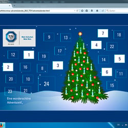 Flashanimierter Adventskalender für das Kunden-Intranet im farblich dem CI angepassten Layout