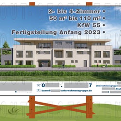 Bauschild, Bautafel für neubau Immobilien erstellen gestalten