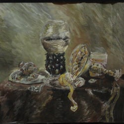 1986 Stilleben Acryl auf Papier