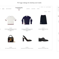 Thom Browne PLP redesign