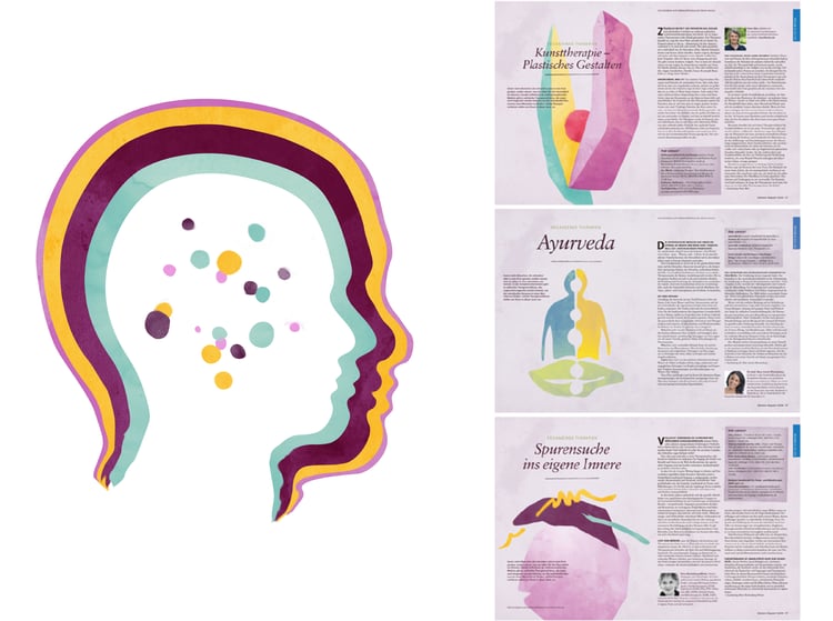 ergänzende medizin // bildkonzept + illustrationen im alnatura magazin i.A. usus.kommunikation