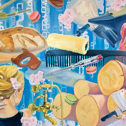 Tradition im digitalen Zeitalter, Öl auf Leinwand, 210×150cm