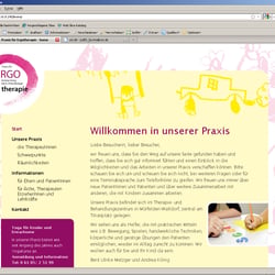 Entwurf Webseite Praxis f. Ergotherapie