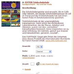Screenshot Shop-Artikel