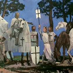 Der Fahnenträger 80×160 cm Öl auf Leinwand