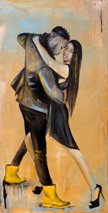 Kizomba, 50×100cm, Öl auf Leinwand