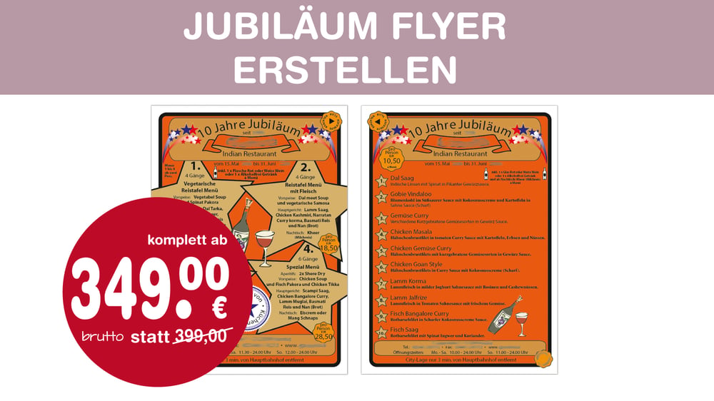 Jubiläum-Flyer erstellen | Layout gestalten