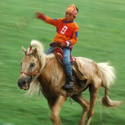 Sieger beim Pferderennen, Mongolei