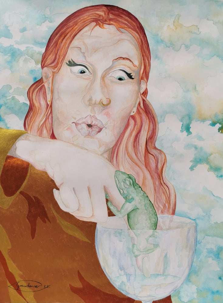 Vin de grenouille / Aquarell / Din A3