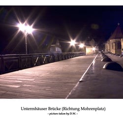 Langzeitnachtaufnahme, Brücke in Gera