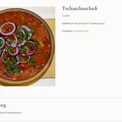 Speisekarte Detail: Ein Gericht mit zusätzlichen Angaben