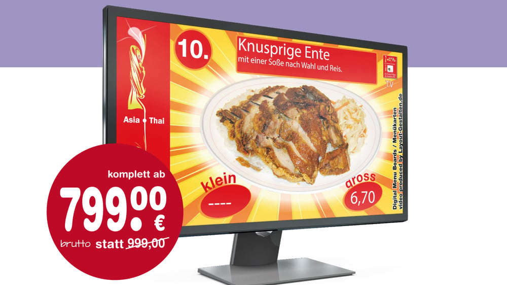 Schaufensterscreen, Digitalen Menüboards erstellen