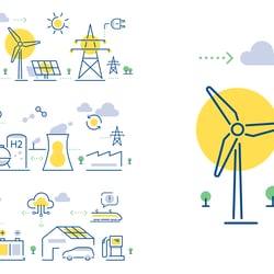 Icon-Serie für die Energiewebsite der IHK BW