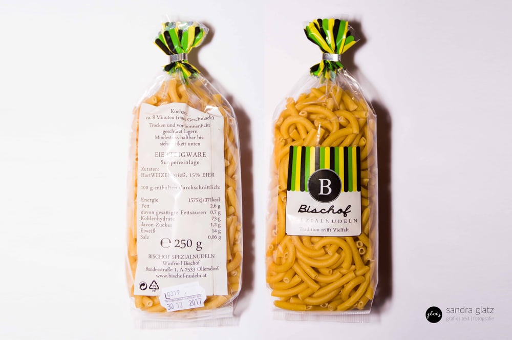 neues Verpackungsdesign – Bischof Nudeln