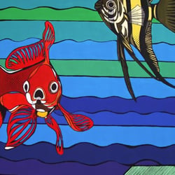 “Fische II” | Pop-Art | DIN A0 | Acryl Wandschmuck | 1999