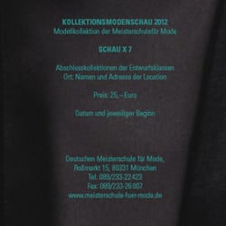 Eintrittskarten Modeschau, Rückseite