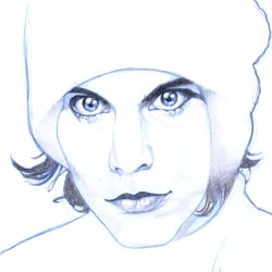 Ville Valo | Grafit und blauer Buntstift auf Papier