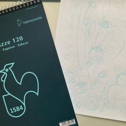 Vorzeichnung und Hahnemühle Zeichnblock 120g/qm