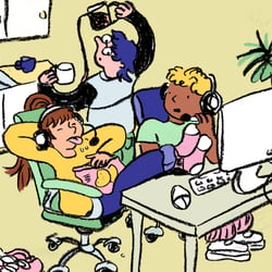 Care Arbeit Streik – Editorial Illustration für frauenseiten.bremen