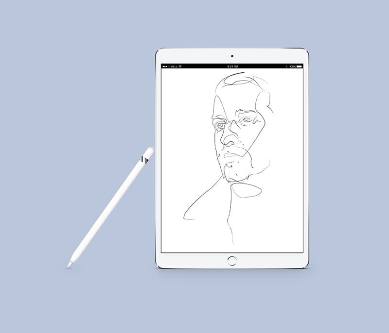 One line art face
