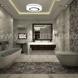 3D-Rendering Badezimmer Innenarchitektur