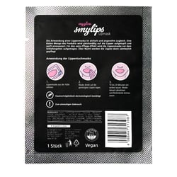 Gestaltung mygloss/smylips-Lippenmasken-Sachet (Rückansicht)