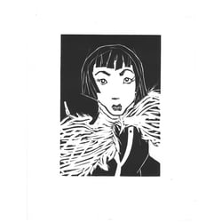 Lady, Linolschnitt