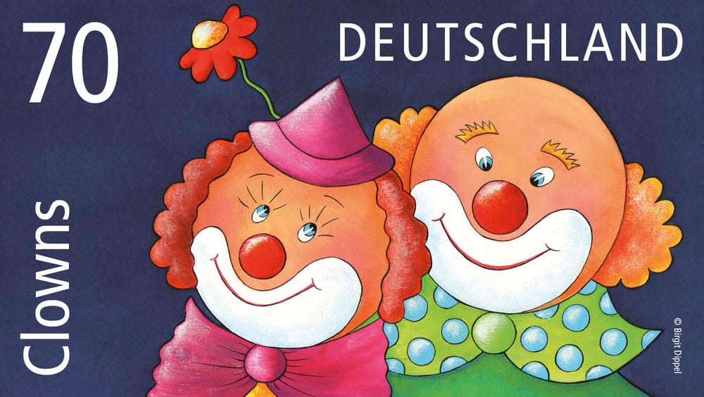 „Clowns“ Briefmarke