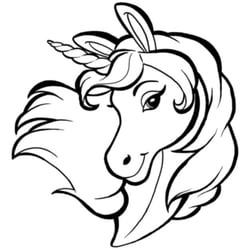 Ausmalbild Einhorn mit schöner Mähne