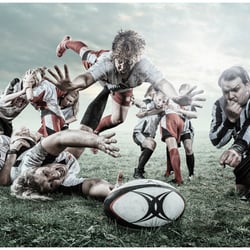 The Girls are playing Rugby