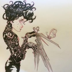 Inktober 8 Edward mit den Scherenhänden
