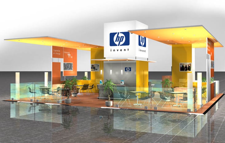 Hewlett Packard Messestand an der IBC in Amsterdam