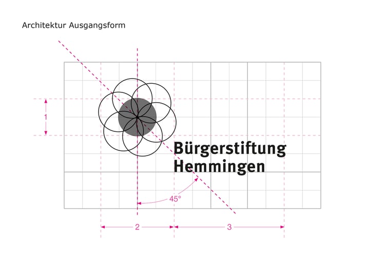 Konstruktion der Logo Grundform