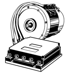 Vektorgrafik Mahle elektrisches Antriebssystem