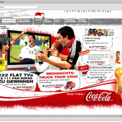 www.cokefridge.de – Coca Cola GmbH – e-Plattform für verschiedenste Projekte/Gewinnaktionen – Screen/Flashdesign 2005-2006