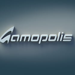 3d logo Schriftzug Gamopolis