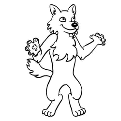 Illustration eines Klassenmaskottchens Wolf
