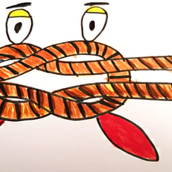 Inktober-21 Tag 4 –  Thema:Knot. Sie sehen ein lebendigen Seemannsknoten!