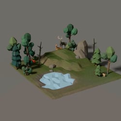 Low Poly Landschaft – Blender