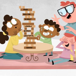 Illustration „Jenga spielen“
