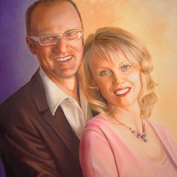 Paar Portrait, Acryl auf Leinwand