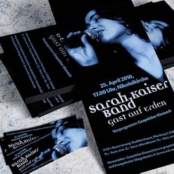 Flyer und Eintrittskarte für ein Gospelkonzert