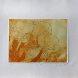 Amorph II (orange, 1/3), 2016, Aquatinta auf Bütten, 37cm x 27cm