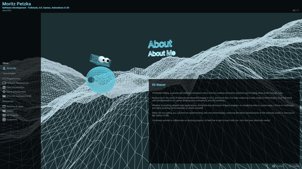 Portfolio website, January 2024