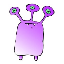 alien No. 2/violet, hand and digital illustration 2008