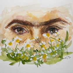 Auge mit Blumen
