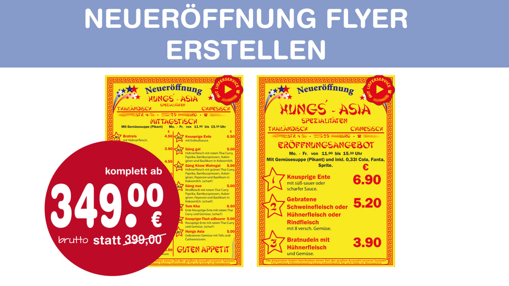 Neu-Eröffnung-Flyer erstellen | Layout gestalten