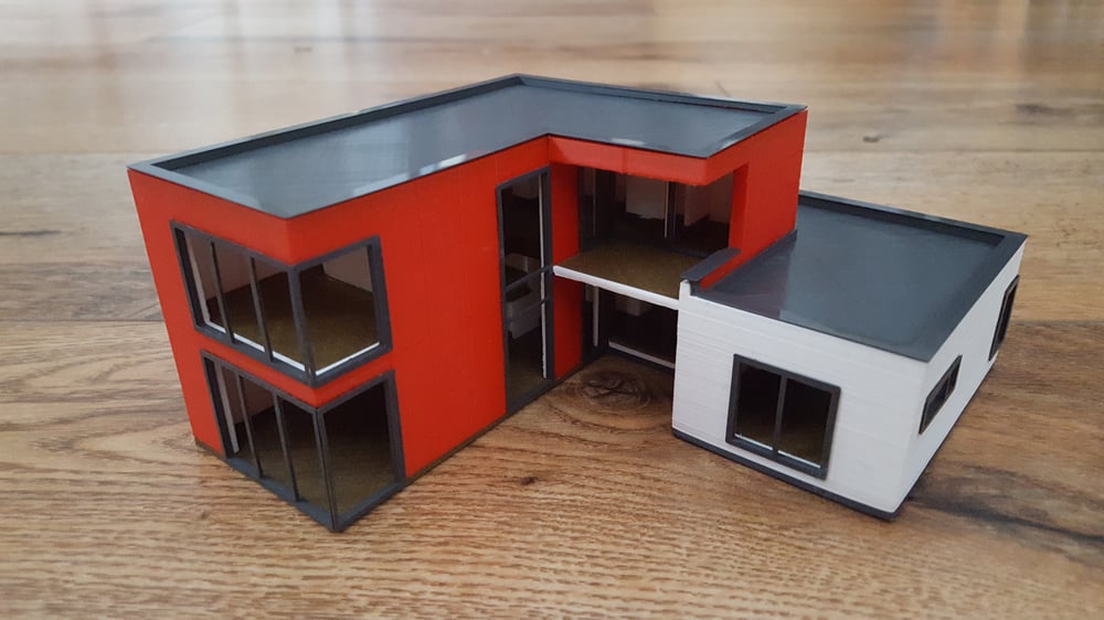 Frontansicht Modellhaus „Design S“