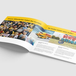 DHL | Broschüre mit Stanze zum Thema Weltweit